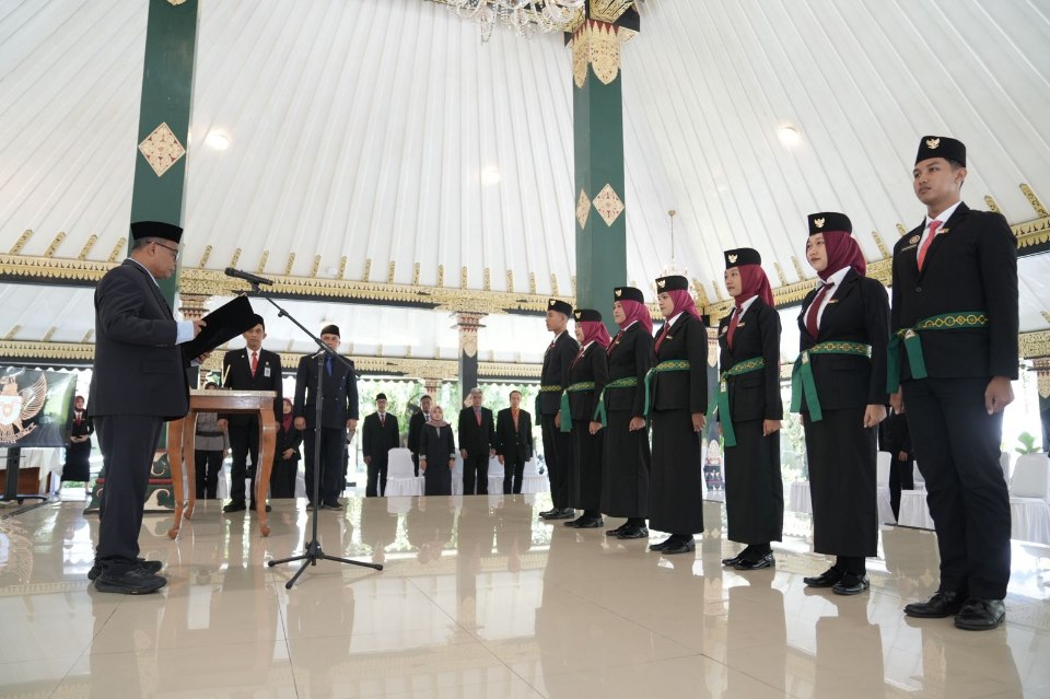 Bupati Sleman Lantik 7 Pelaksana Duta Pancasila Paskibraka Indonesia Periode 2026–2030