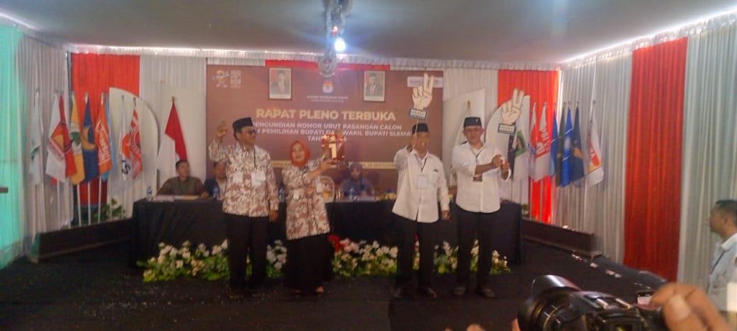 KPU Sleman Gelar Undian Nomor Urut Paslon Bupati 2024