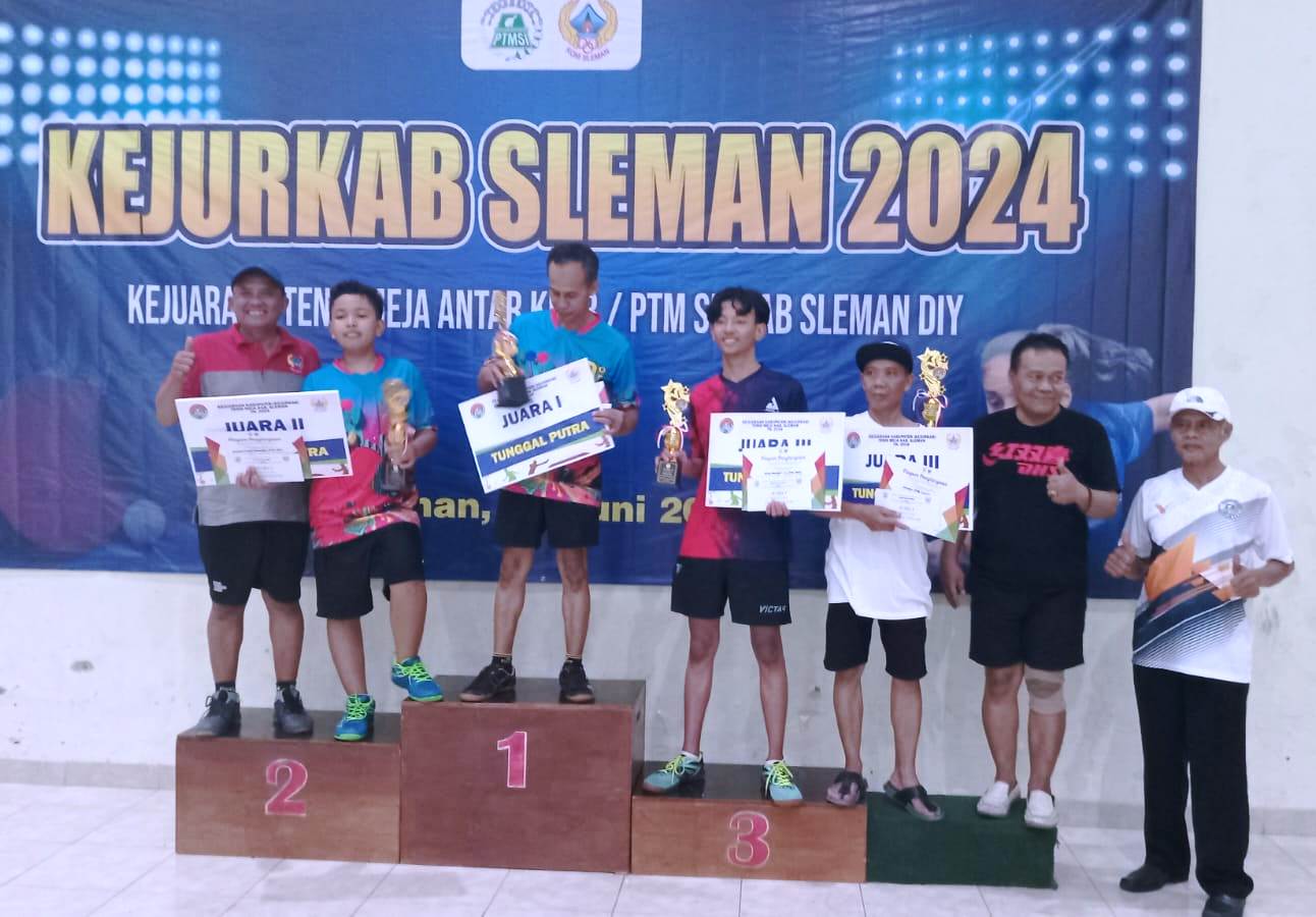 Laga Tenis Meja di Ajang Kejurkab Sleman 2024, Berikut Ini Juaranya