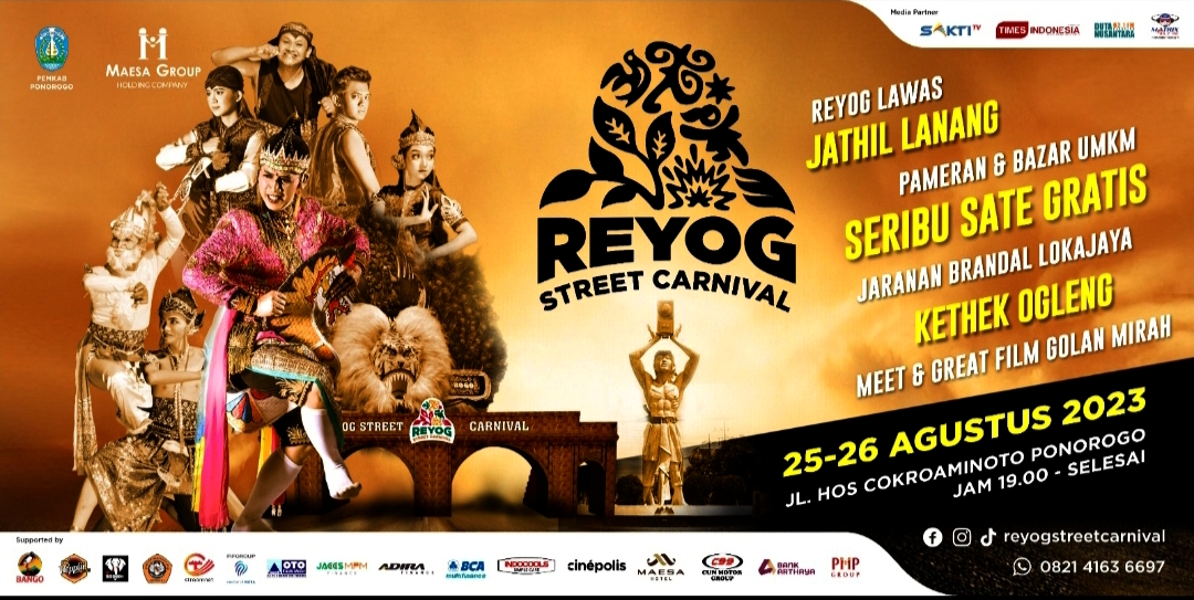 Ribuan Penari dan Seribu Tusuk Sate Gratis Meriahkan Event Reyog Street Carnival 2023