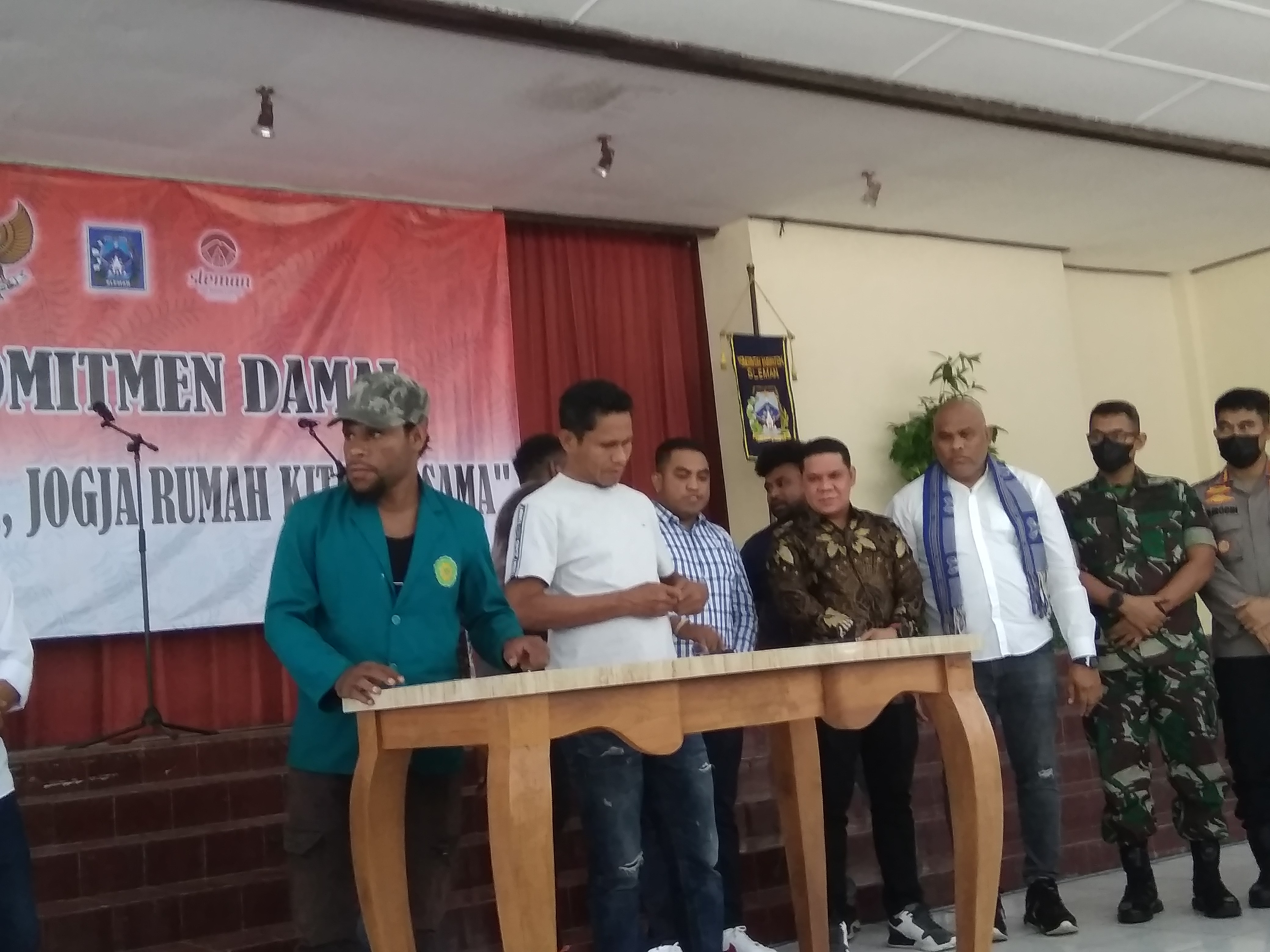 Setelah Kerusuhan Babarsari, Tiga Perwakilan Warga NTT, Papua dan Muluku  Deklarasi Damai