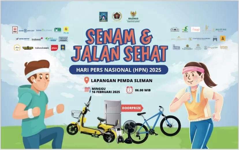 Senam dan Jalan Sehat Meriahkan Puncak HPN 2025 di Sleman