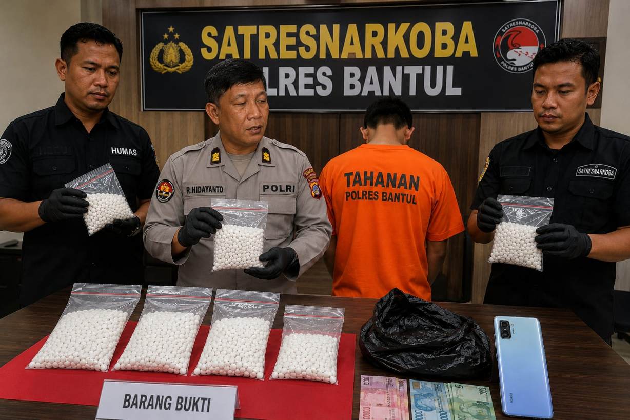 Polisi Tangkap Pengedar Pil Sapi di Bantul, Sita 385 Butir Pil Berlogo Y